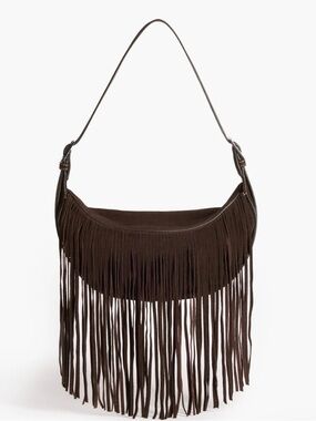 NWT Flattered Ivy Cross Shoulder Bag Suede Chocolate